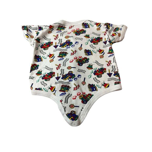 Vintage Peek-A-Babe 3-6 Months Infant One Piece Bodysuit Trains - Picture 4 of 8
